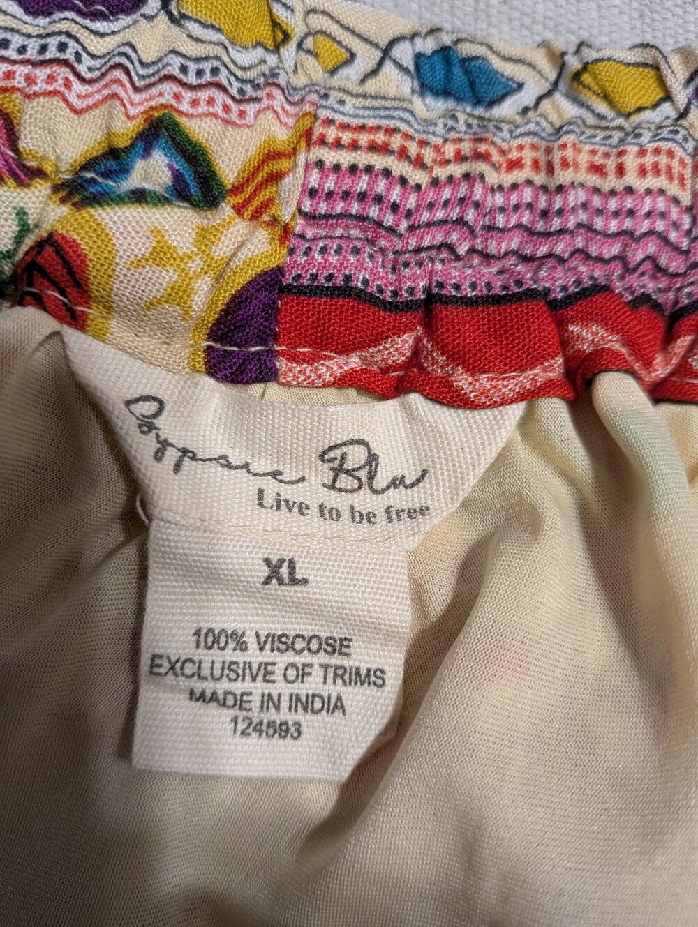 Boho Printed Maxi Skirt Vibrant Boho Gypsy Festival - Picture 6 of 7